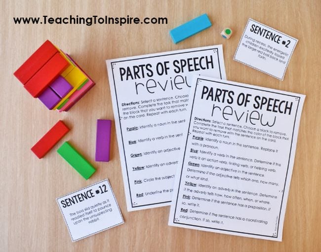 assignment on parts of speech
