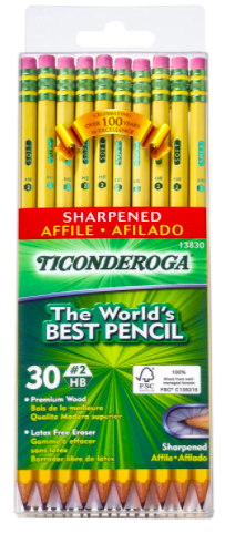 Pre-sharpened pencils for middle school math