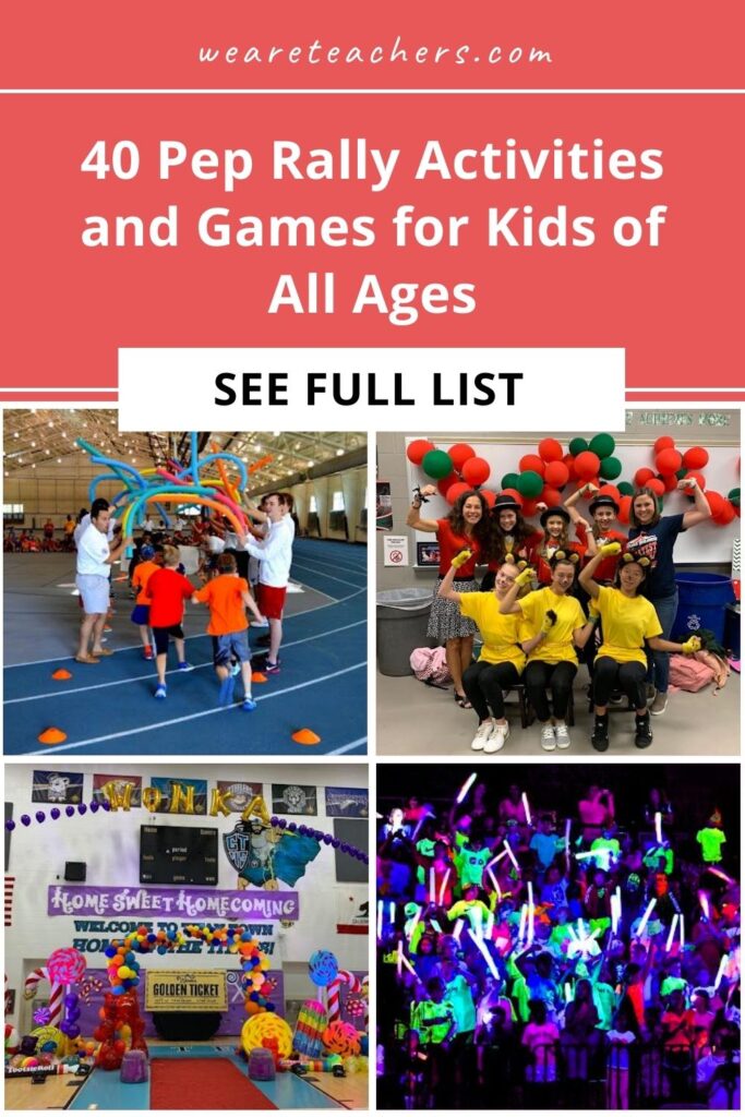 Rally your students by including these 40 pep rally games and activities for all ages and abilities in your next pep rally!