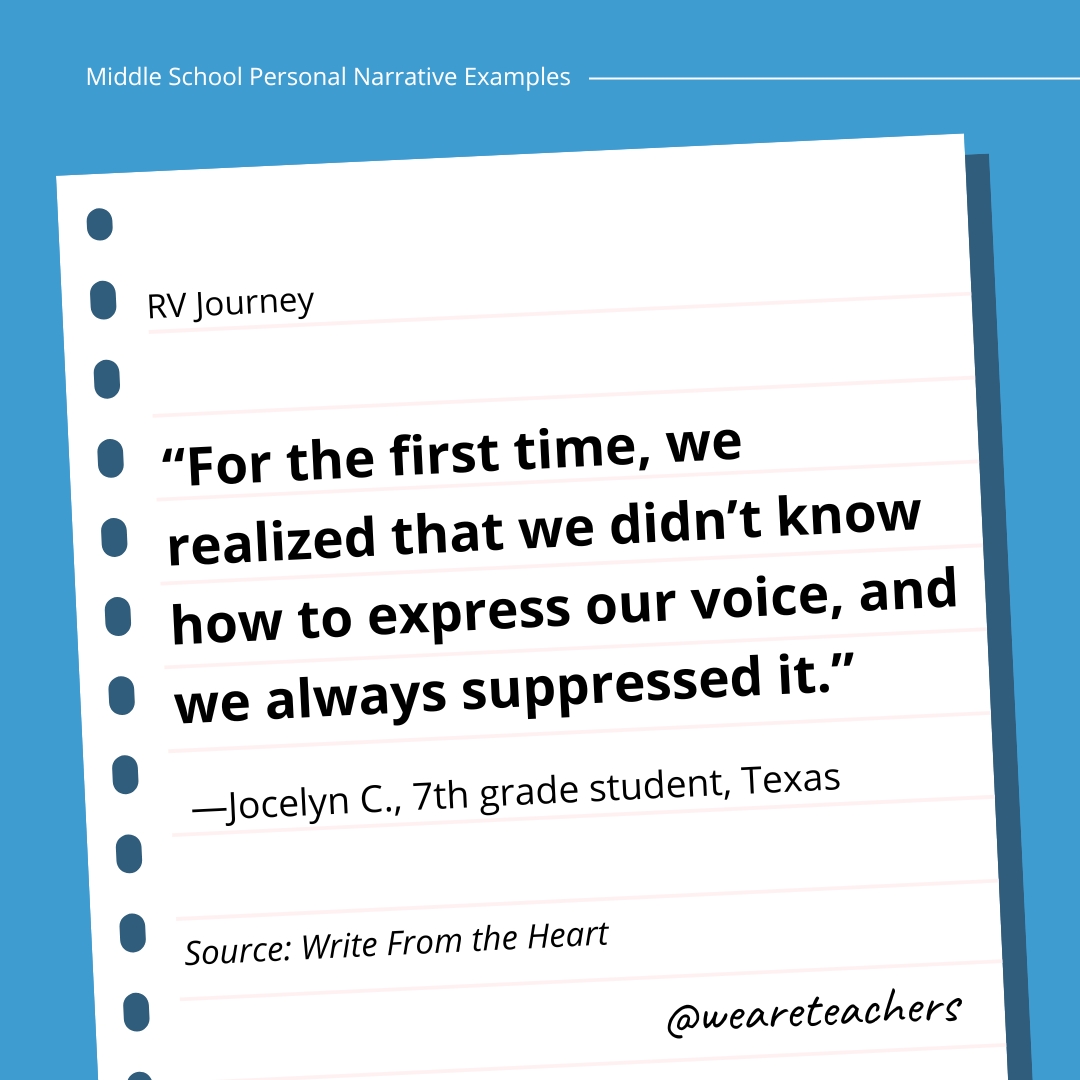 "For the first time, we realized that we didn’t know how to express our voice, and we always suppressed it." —Jocelyn C., 7th grade student, Texas