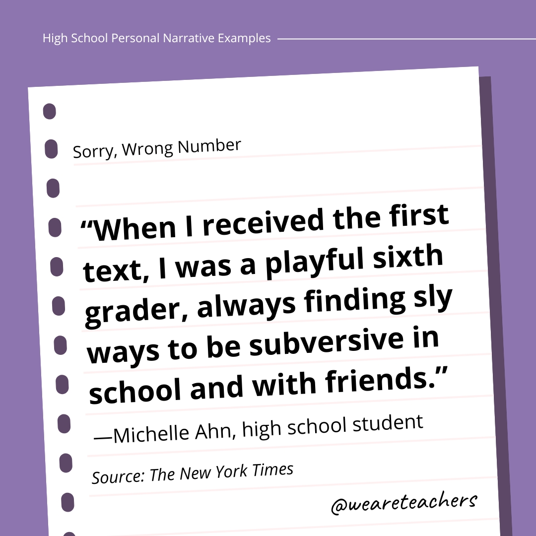 "When I received the first text, I was a playful sixth grader, always finding sly ways to be subversive in school and with friends." —Michelle Ahn, high school student