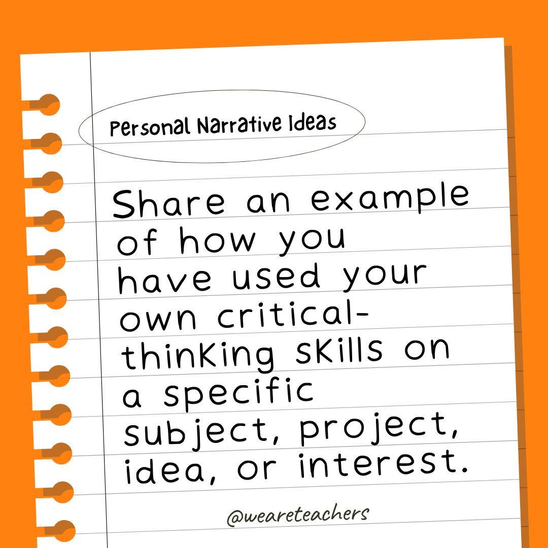 brainstorming ideas for a personal narrative
