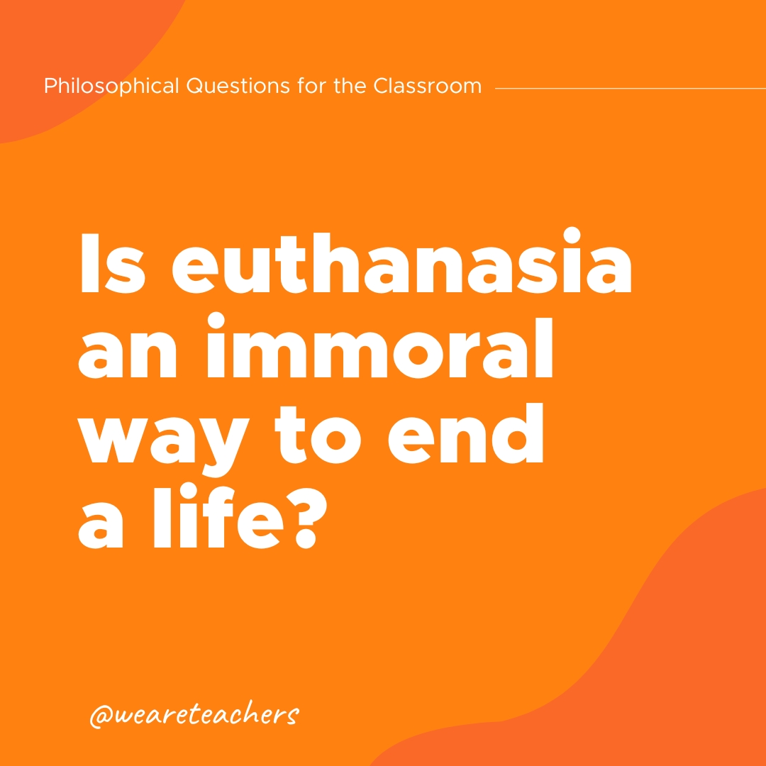 Is euthanasia an immoral way to end a life?