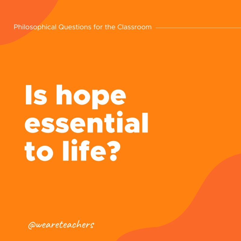 Philosophical Questions 24 Is hope essential to life?