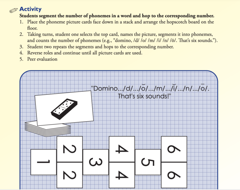 Example of segmenting activity from Florida Center for Reading Research