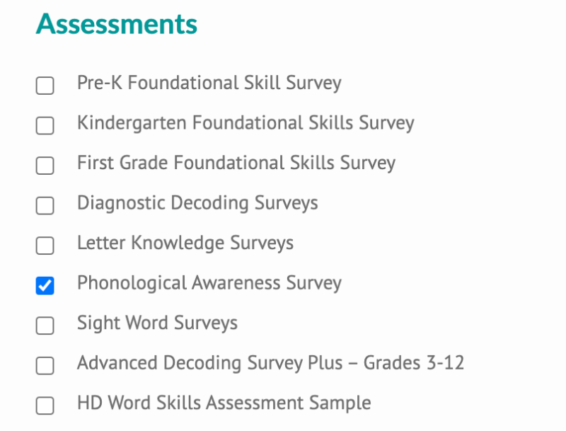 Assessment checklist 
