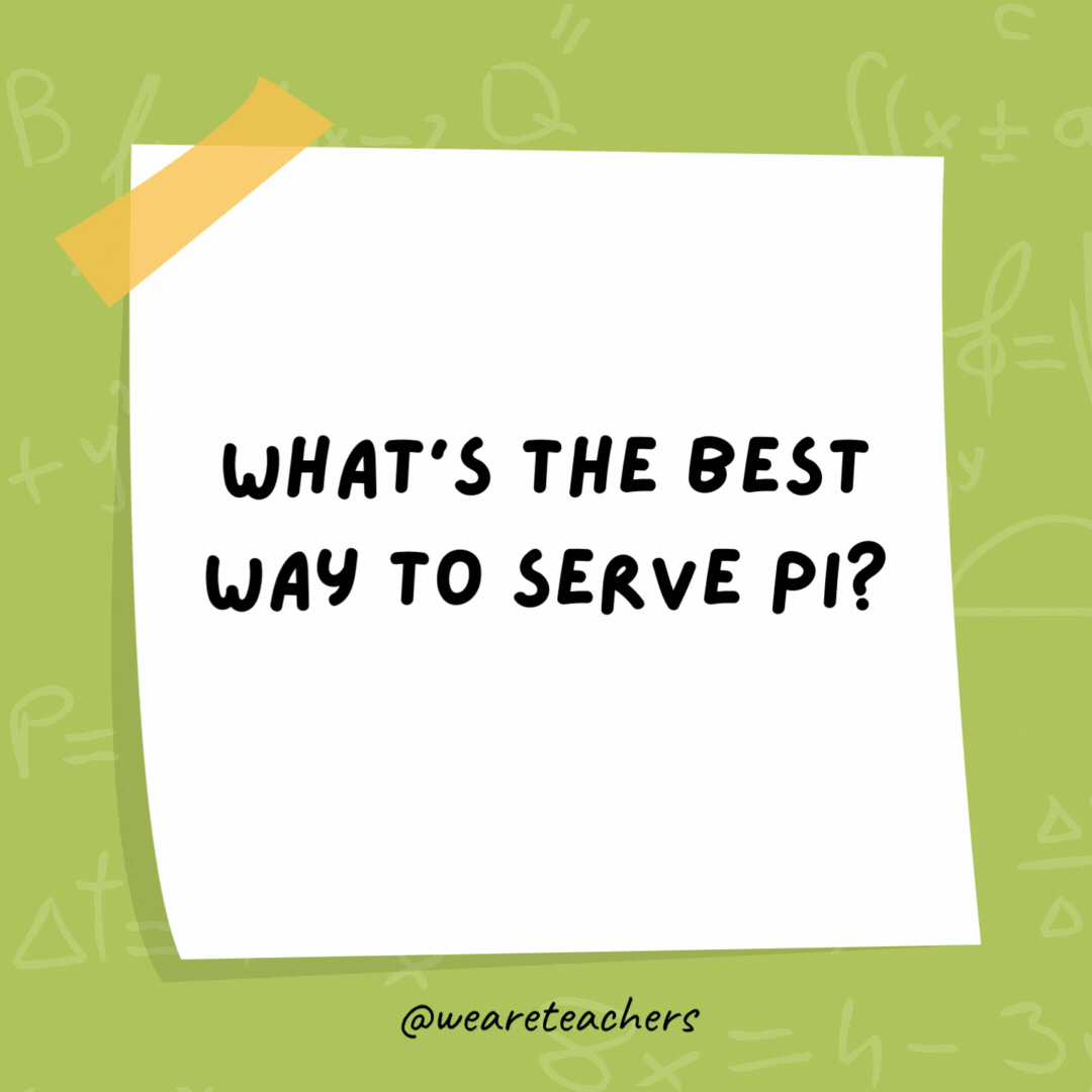 What’s the best way to serve pi?

A la mode. Anything else is mean.