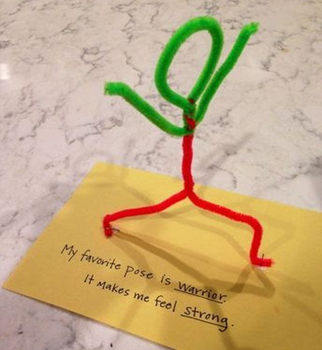 A stick figure is created from pipe cleaners in this example of a pipe cleaner activity.