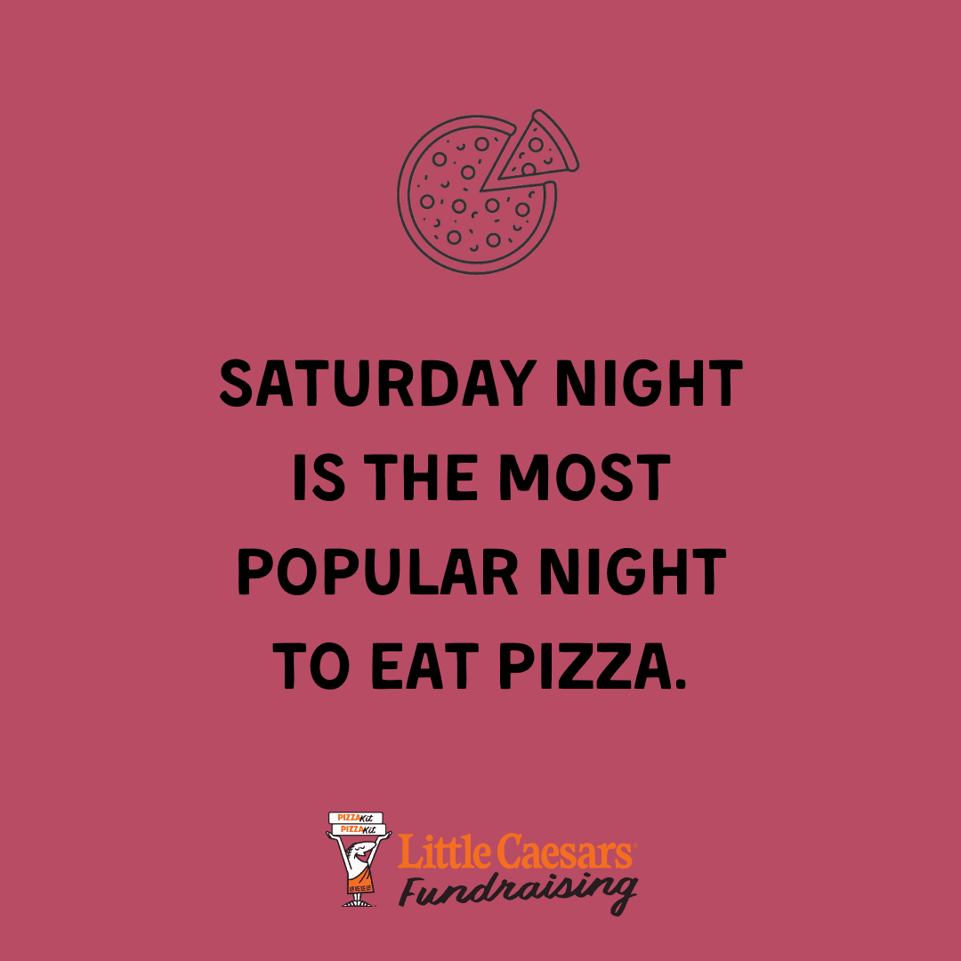Saturday night is the most popular night to eat pizza. Fun pizza facts.