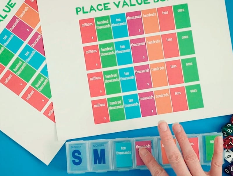 Photo of Free Place Value Game - Glue on Markers
