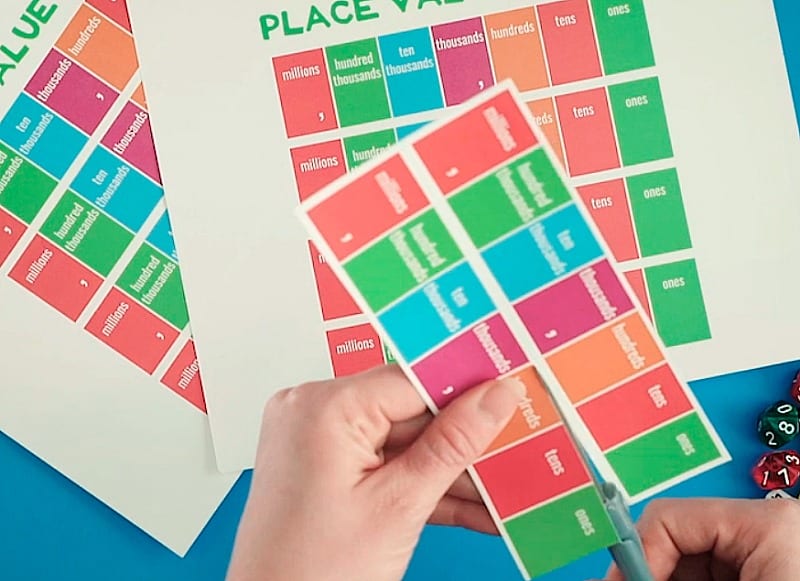 Photo of Free Place Value Game - Cutting