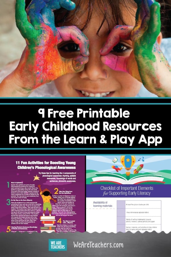 9 Free Printable Early Childhood Resources From the Learn & Play App