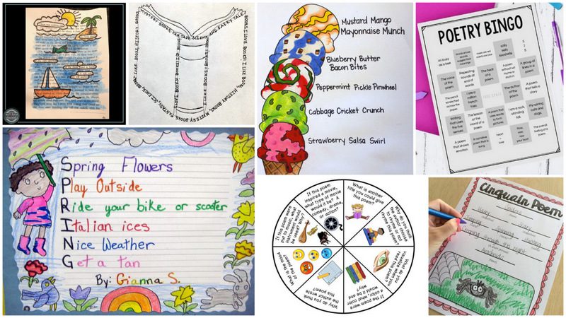 Collage of Poetry Games and Activities