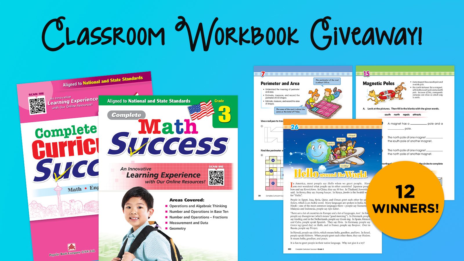 Classroom Set of Math or Curriculum Workbooks Giveaway