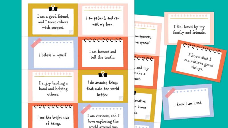 Positive affirmations for kids printable cards
