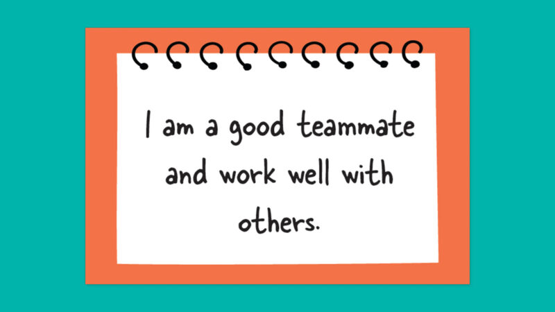 I am a good teammate and work well with others.
