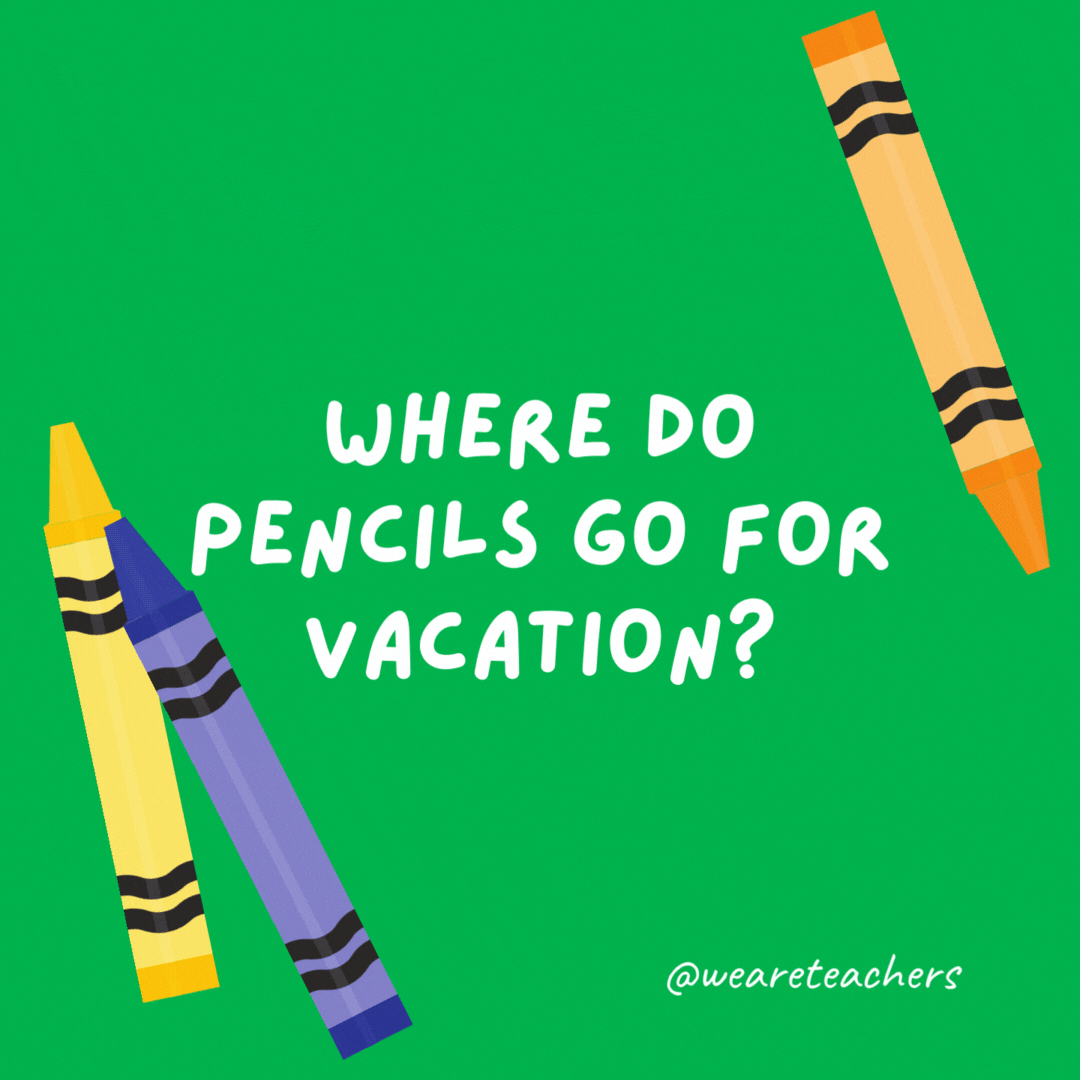 Where do pencils go for vacation?