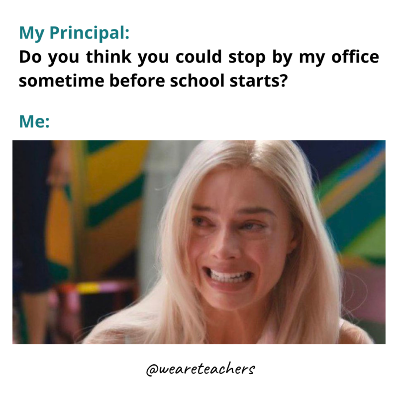 Principal says to stop by the office meme