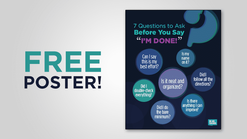Free Poster: Checklist for Turning in Work