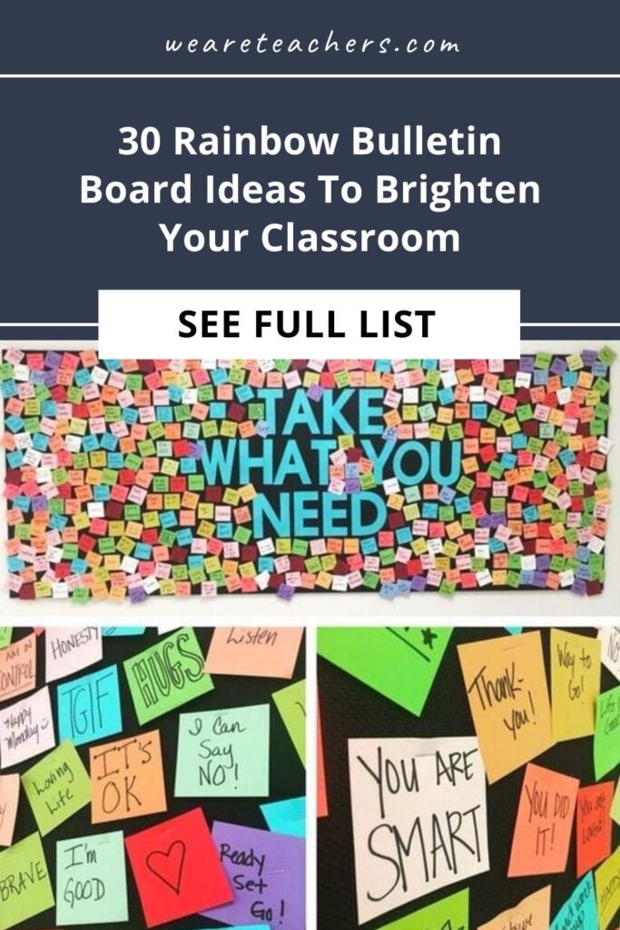 Looking for classroom decor ideas for next year? These rainbow bulletin board ideas are sure to brighten up your walls and hallways.