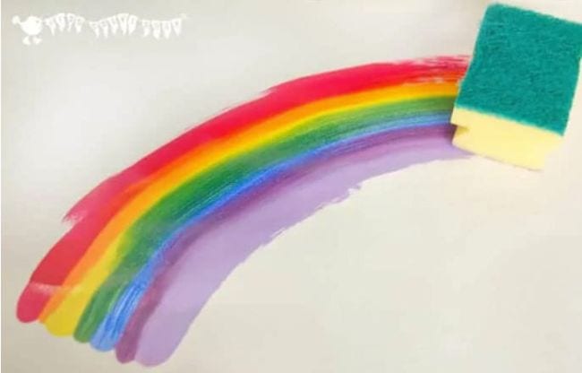 Sponge art rainbows