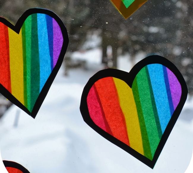 Prismatic hearts rainbow