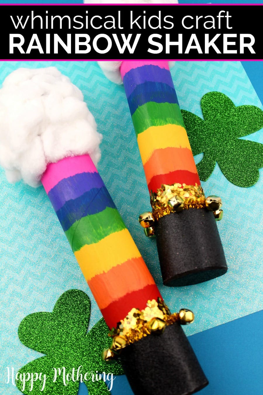 Rainbow shakers activity for kids on St. Patrick's Day