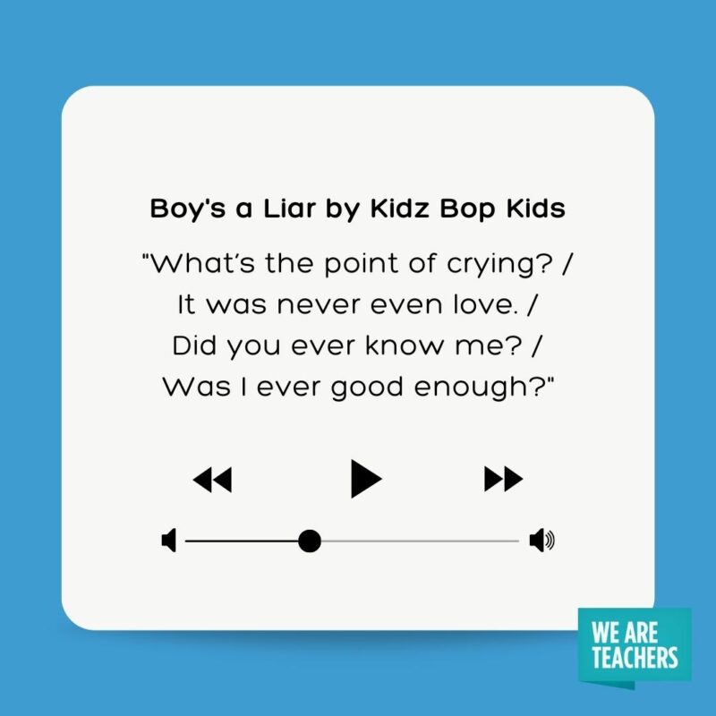 "What's the point of crying? / It was never even love. / Did you ever know me? / Was I ever good enough?"