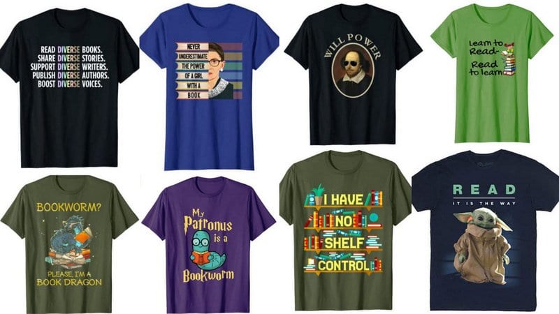 Collage of Reading Shirts for Teachers