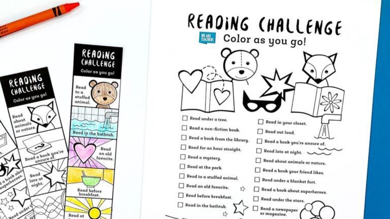 A reading challenge printable for the classroom.