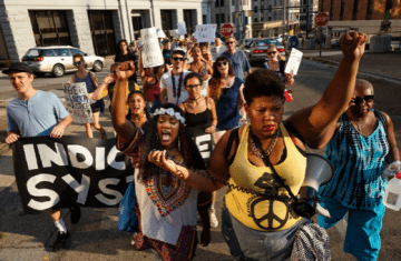 Black Lives Matter group protesting