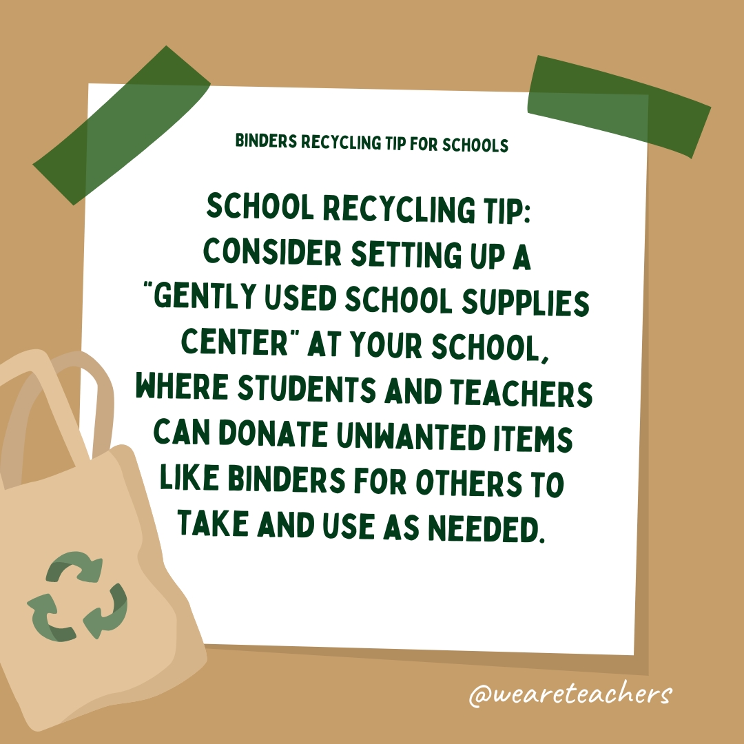 School recycling tip: Consider setting up a 