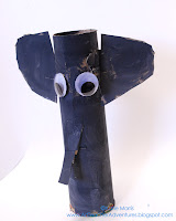 Recycled sculpture made out of toilet paper tube 