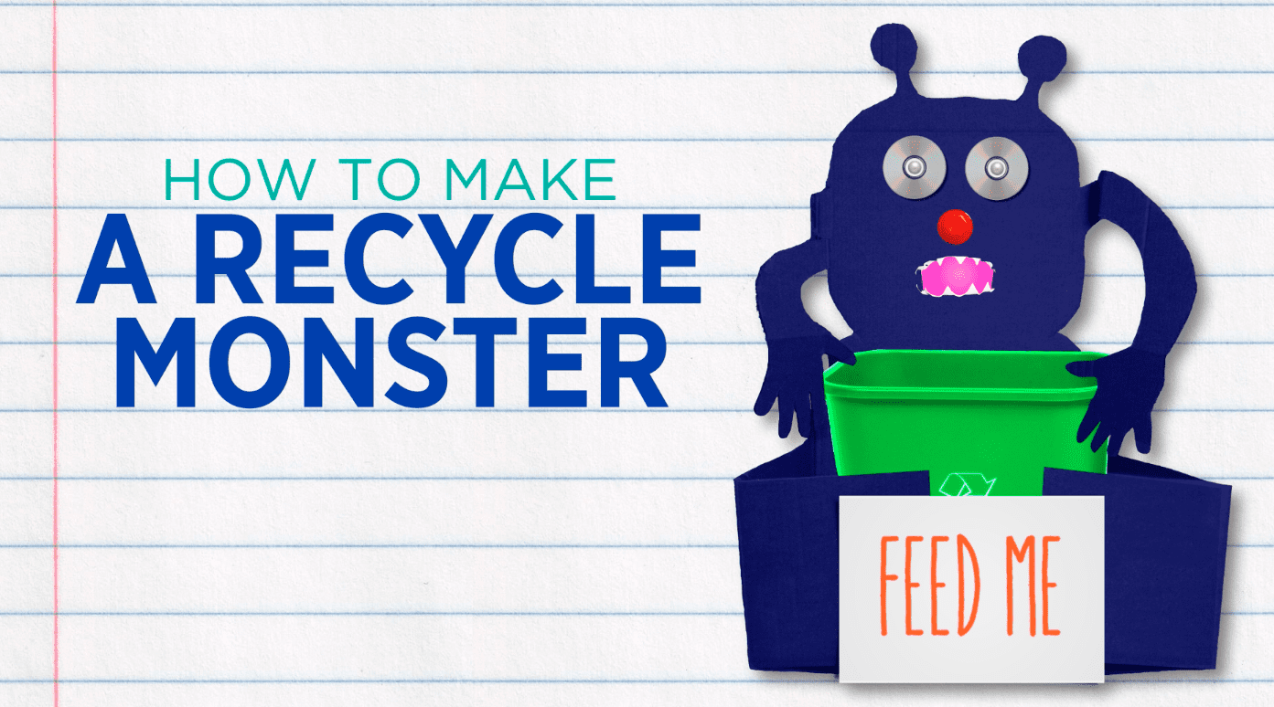 DIY recycling station monster