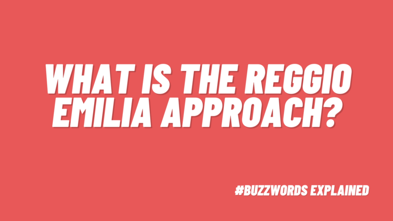 Text on red background that says What Is the Reggio Emilia Approach?