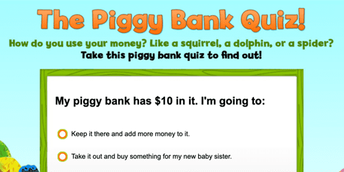 (opens in a new tab) Piggy Bank Quiz