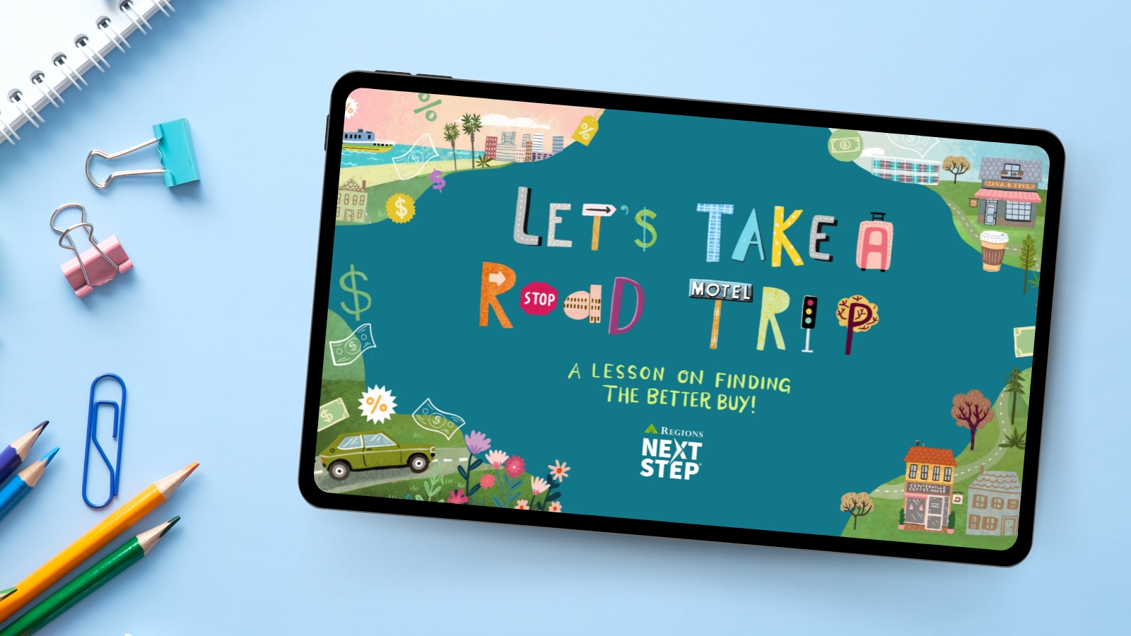 Let's Take a Road Trip! lesson on a tablet