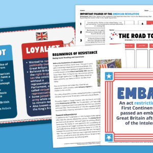 Image of pages from the American Revolution bundle.
