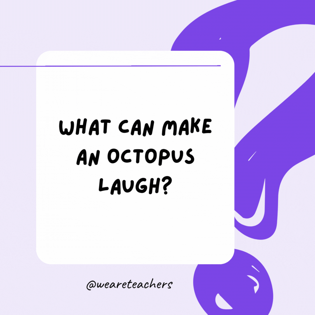 What can make an octopus laugh? Ten-tickles.- riddles for high school students