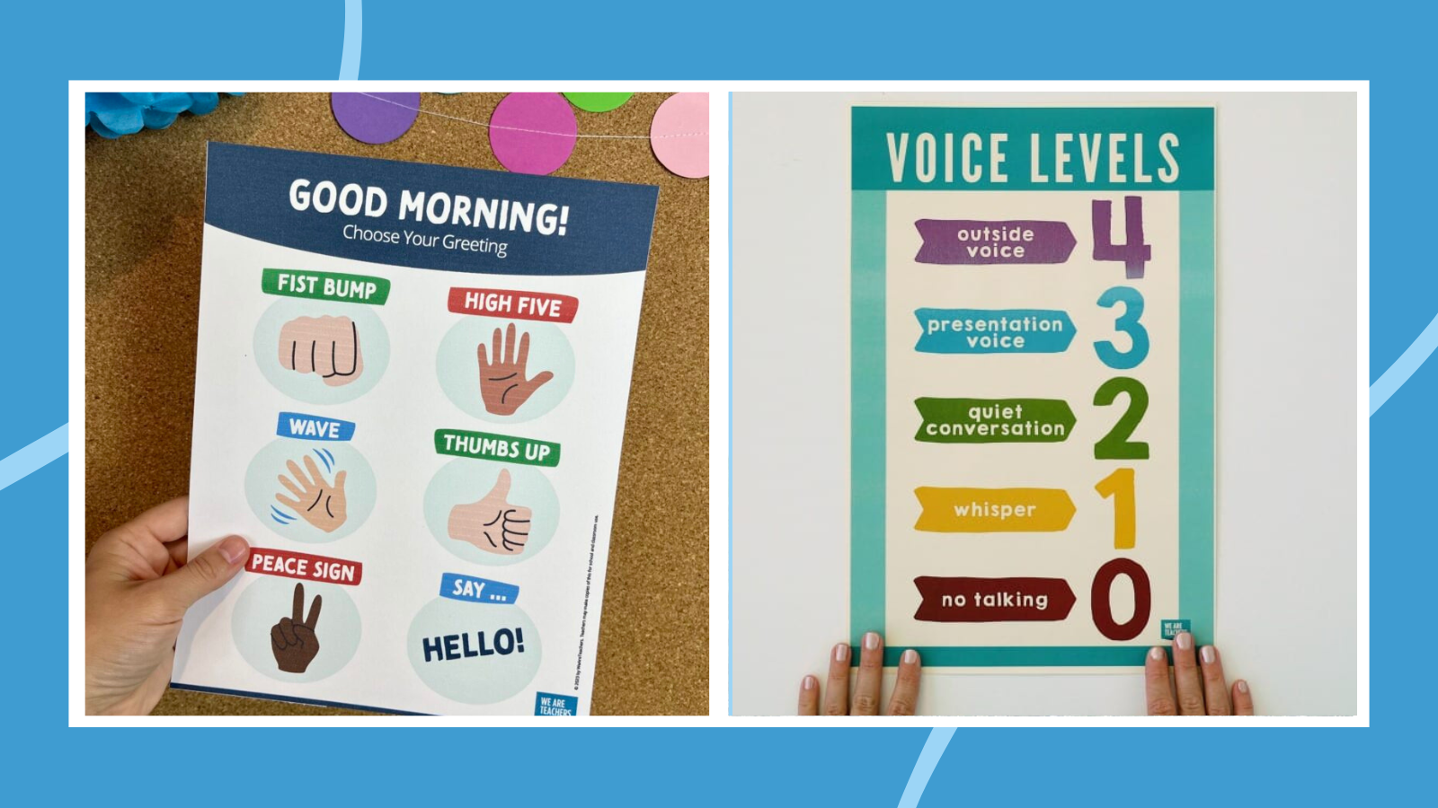greeting poster and voice level poster