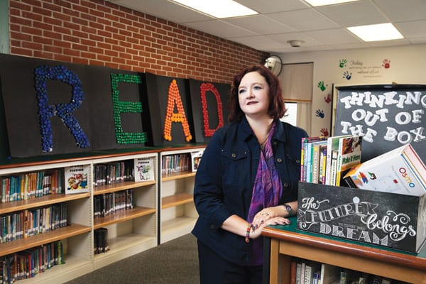 Librarian in library