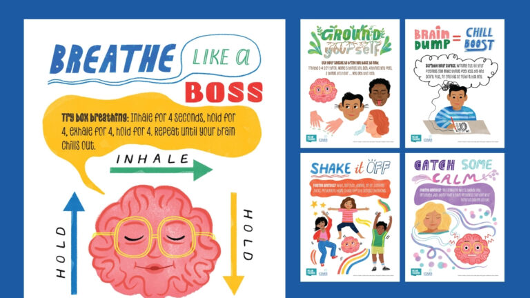 Help Students Manage Stress and Anxiety (Free Chill Skills Poster Set) feature image of all posters in set