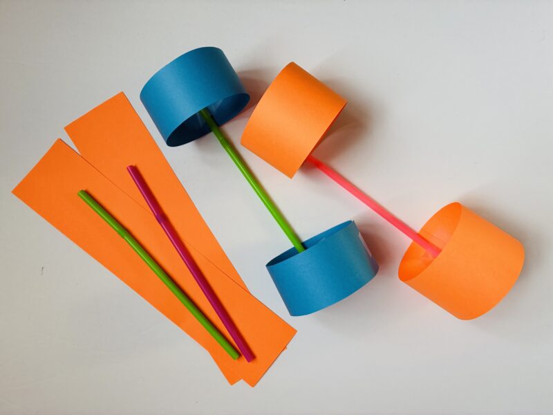 STEM Challenges an image of strips of paper and straws to construct a flying object