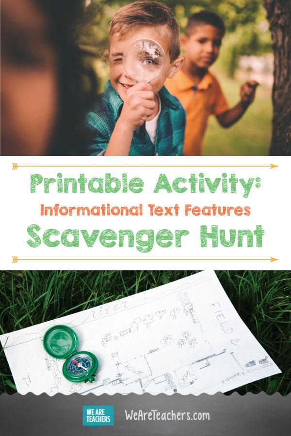 Printable Activity: Informational Text Features Scavenger Hunt