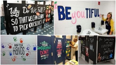 School Bathrooms Painted with Inspiring Words