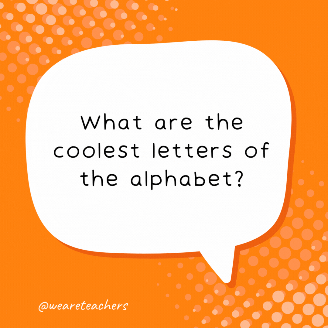 What are the coolest letters of the alphabet?

AC.