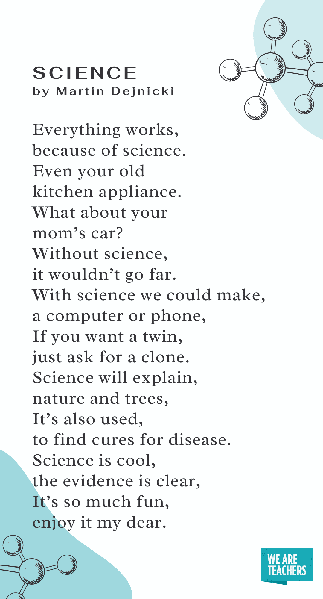 Science by Martin Dejnicki science poem for the classroom