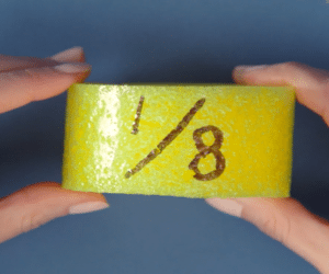 Pool noodle fractions marked!