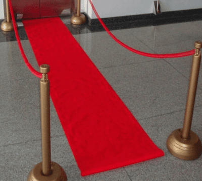 Red carpet on floor