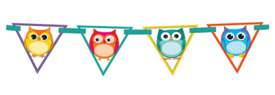 Colorful owl banner